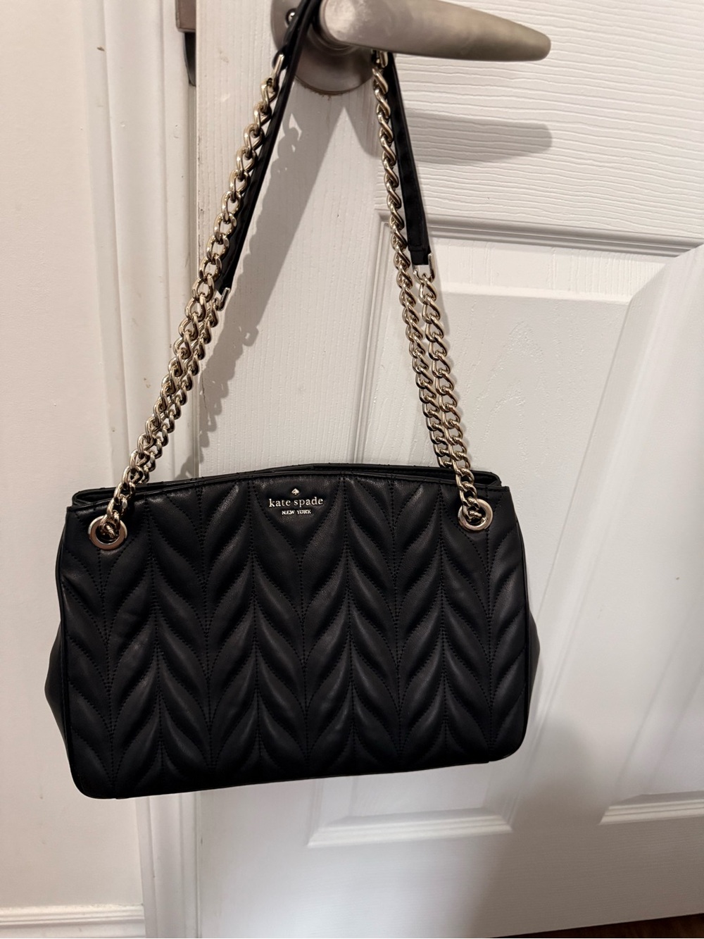 kate spade Black Quilted Chain-Handle Shoulder Bag